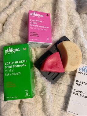 Pink Conditioner & Green Shampoo Solid Bars - Everyday Shine & Scalp Health